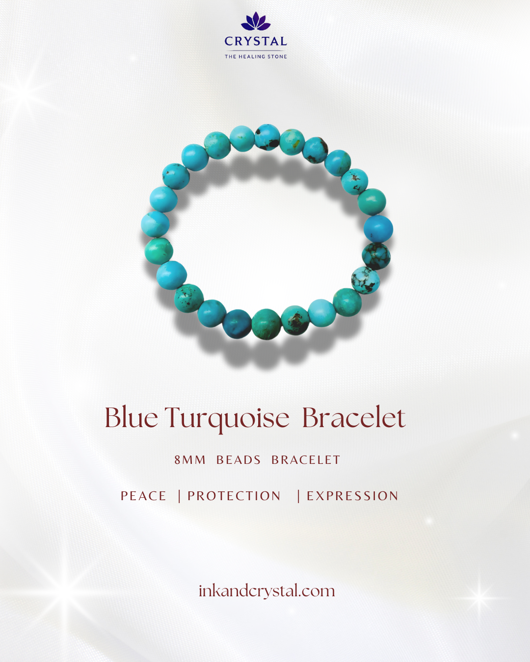 Blue Turquoise (Firoza) Bracelet – Stone of Peace & Protection