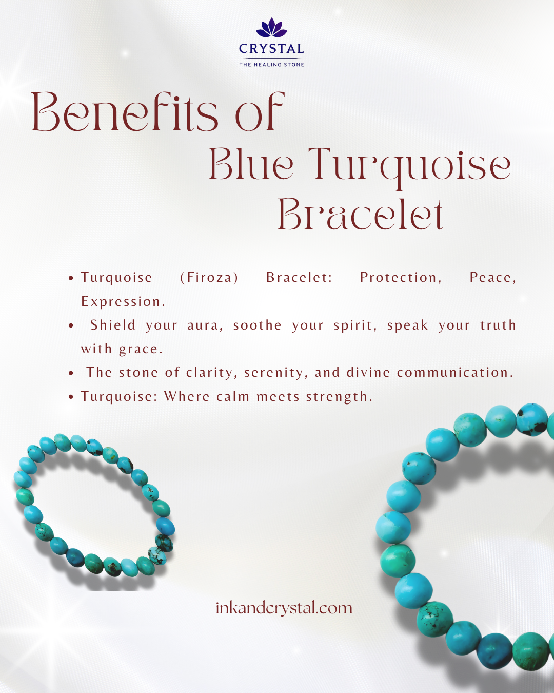 Blue Turquoise (Firoza) Bracelet – Stone of Peace & Protection