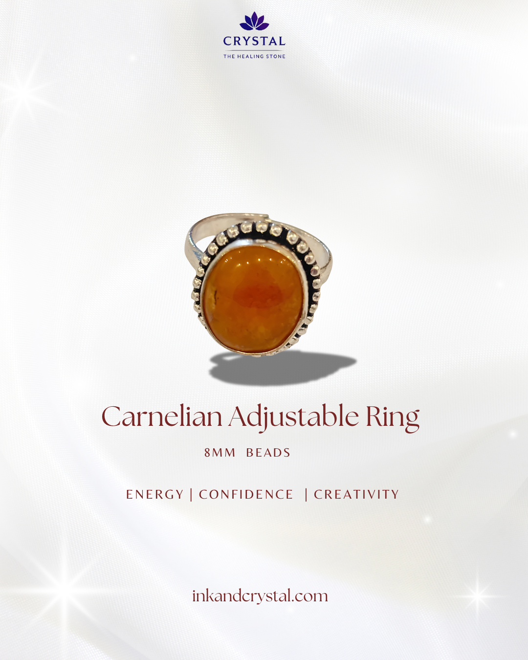 Carnelian Adjustable Ring