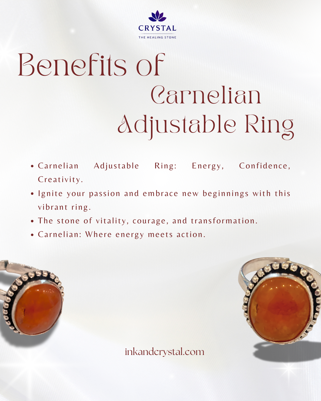Carnelian Adjustable Ring