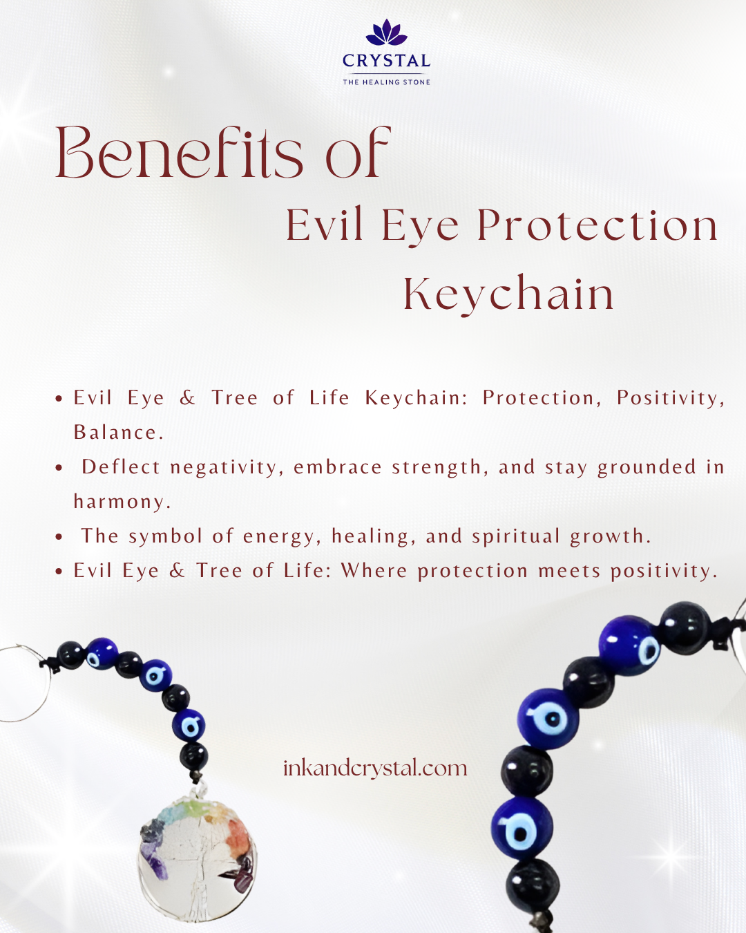 Evil Eye Protection and Tree of life keychain