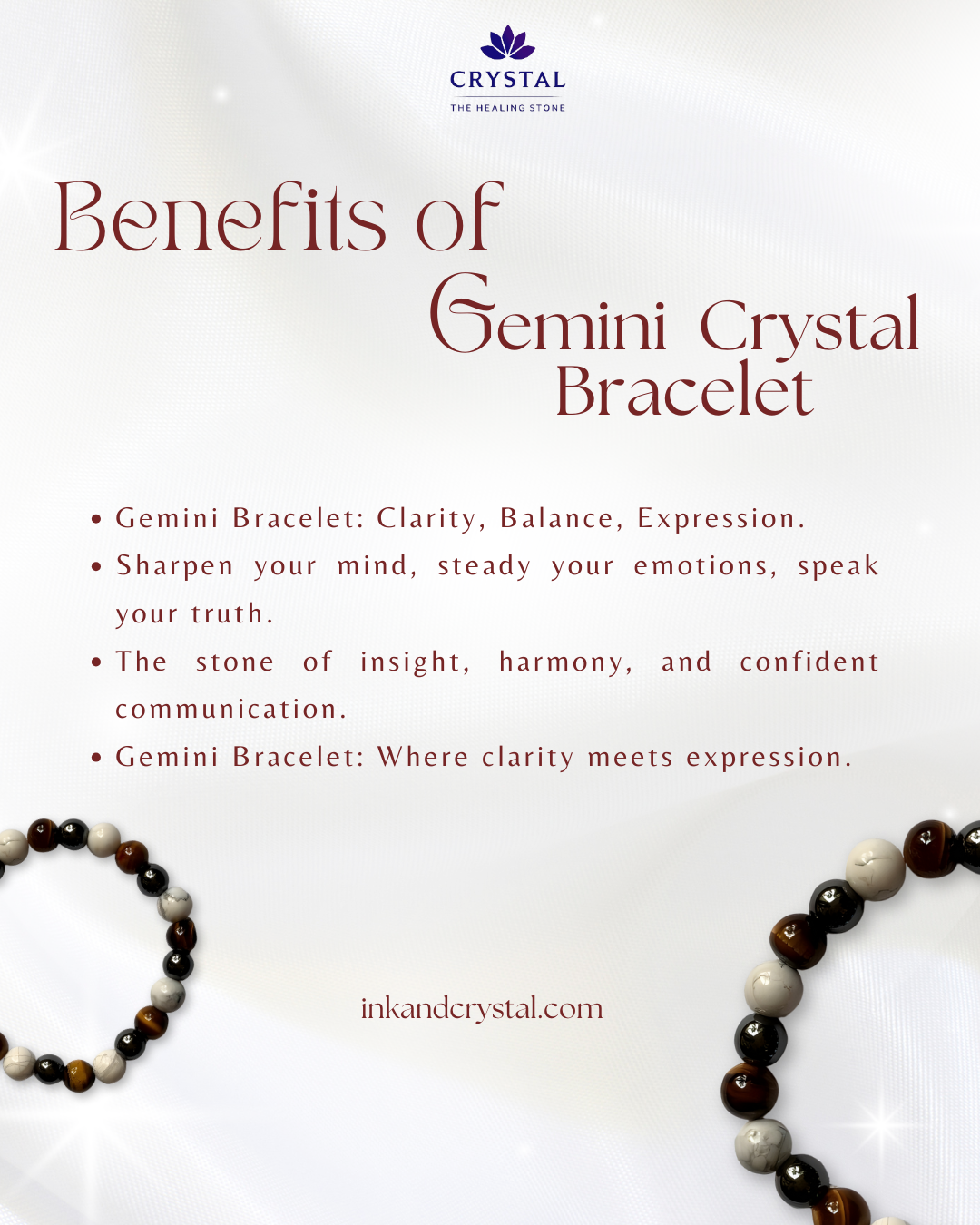 Gemini Crystal Bracelet – Enhance Clarity, Balance & Communication