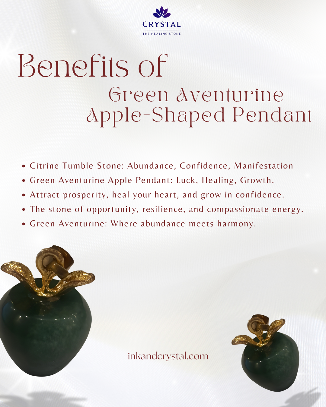 Green Aventurine Apple-Shaped Pendant