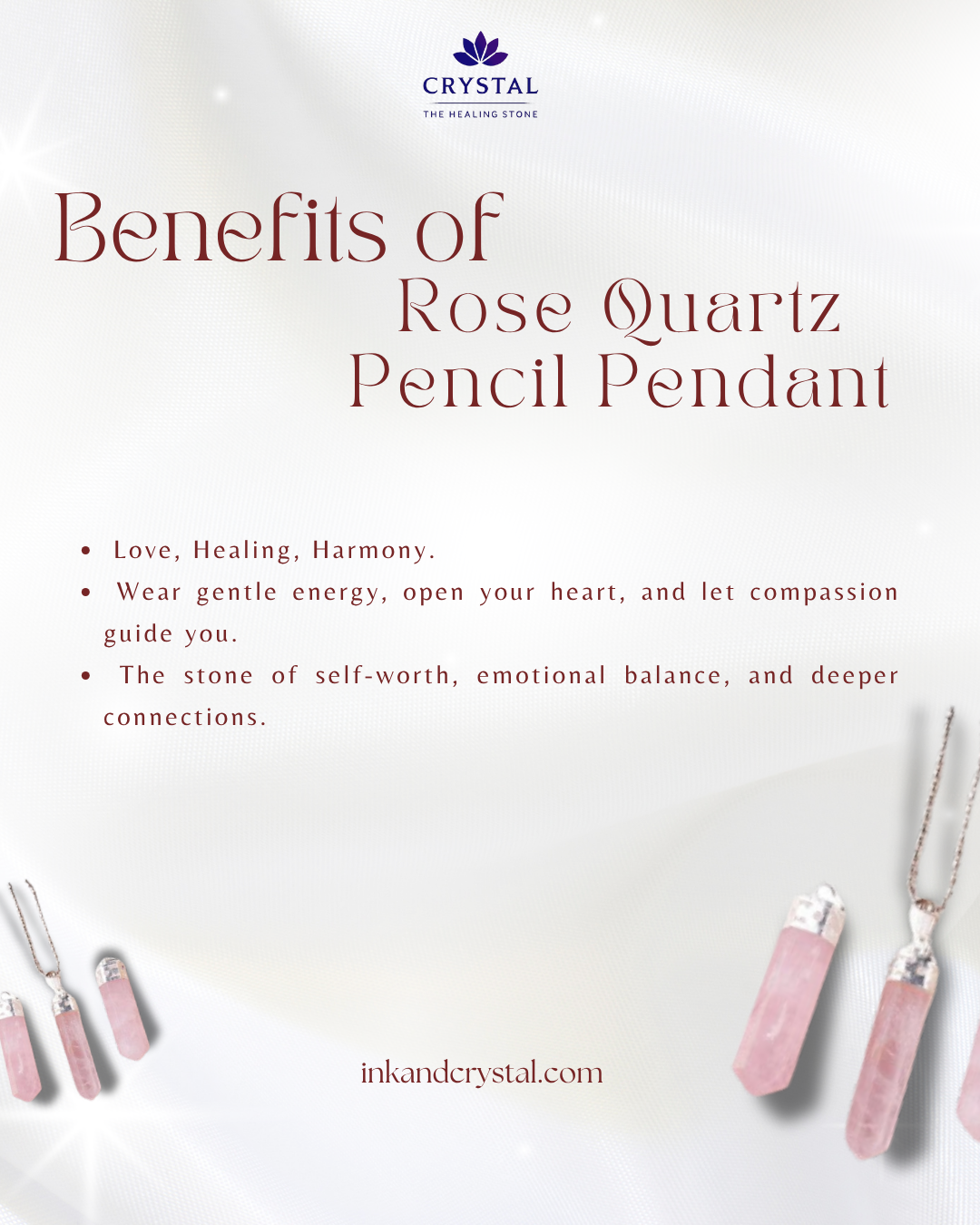 Rose Quartz Pencil Pendant