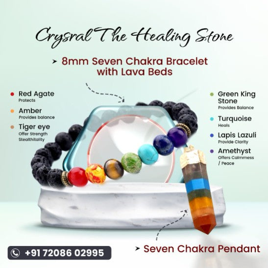 Seven Chakra Healing Combo (Includes: Bracelet + Pendant)