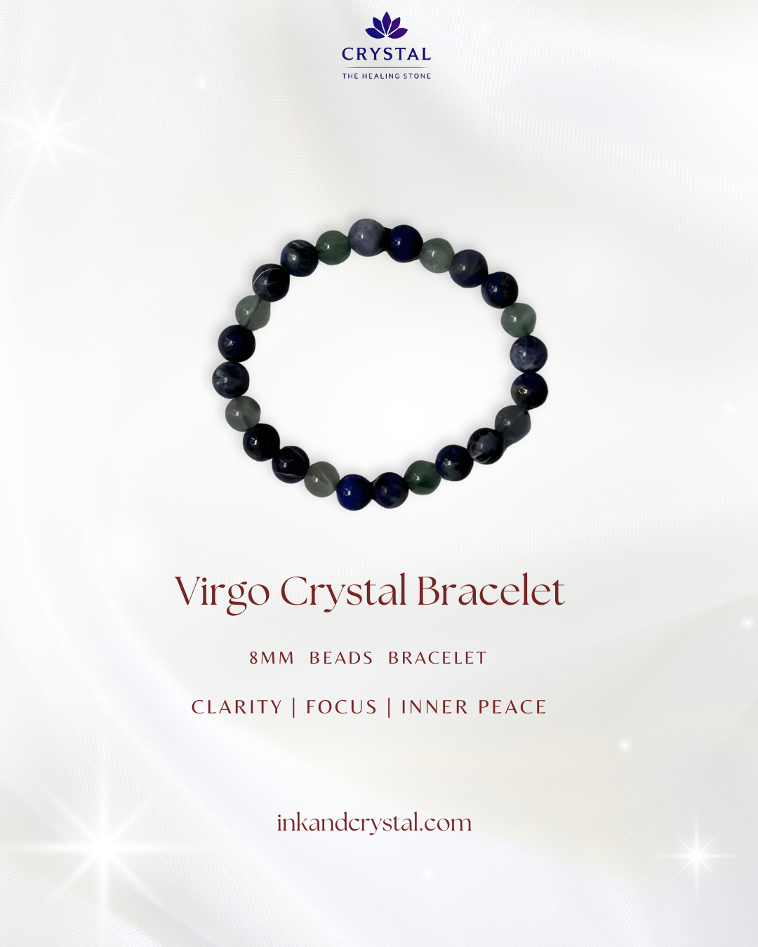 Virgo Crystal Bracelet – Enhance Clarity, Focus & Inner Peace