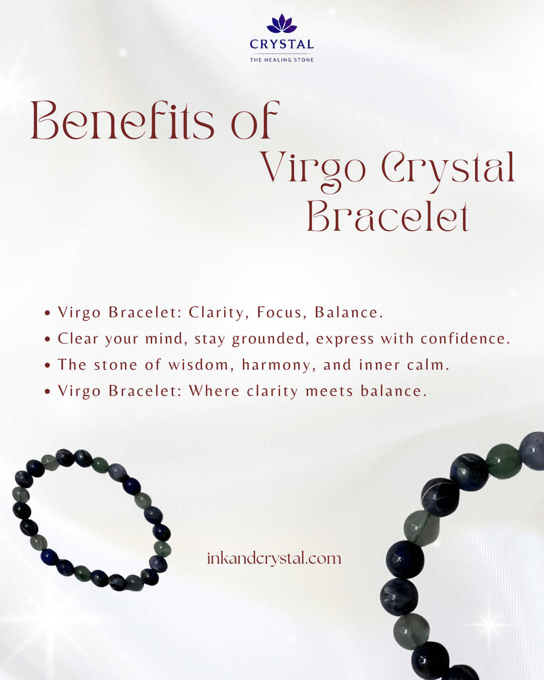 Virgo Crystal Bracelet – Enhance Clarity, Focus & Inner Peace
