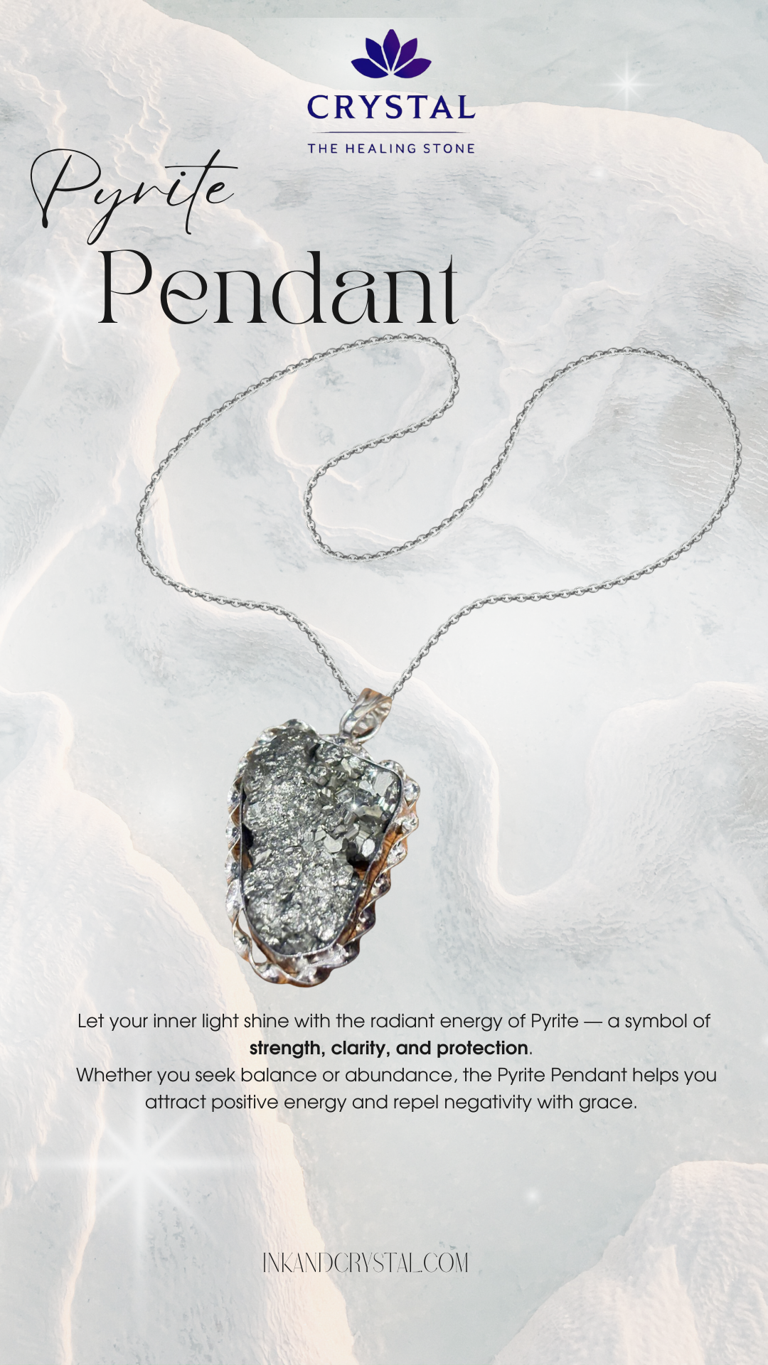 Pyrite Cluster Pendant – Attract Financial Abundance