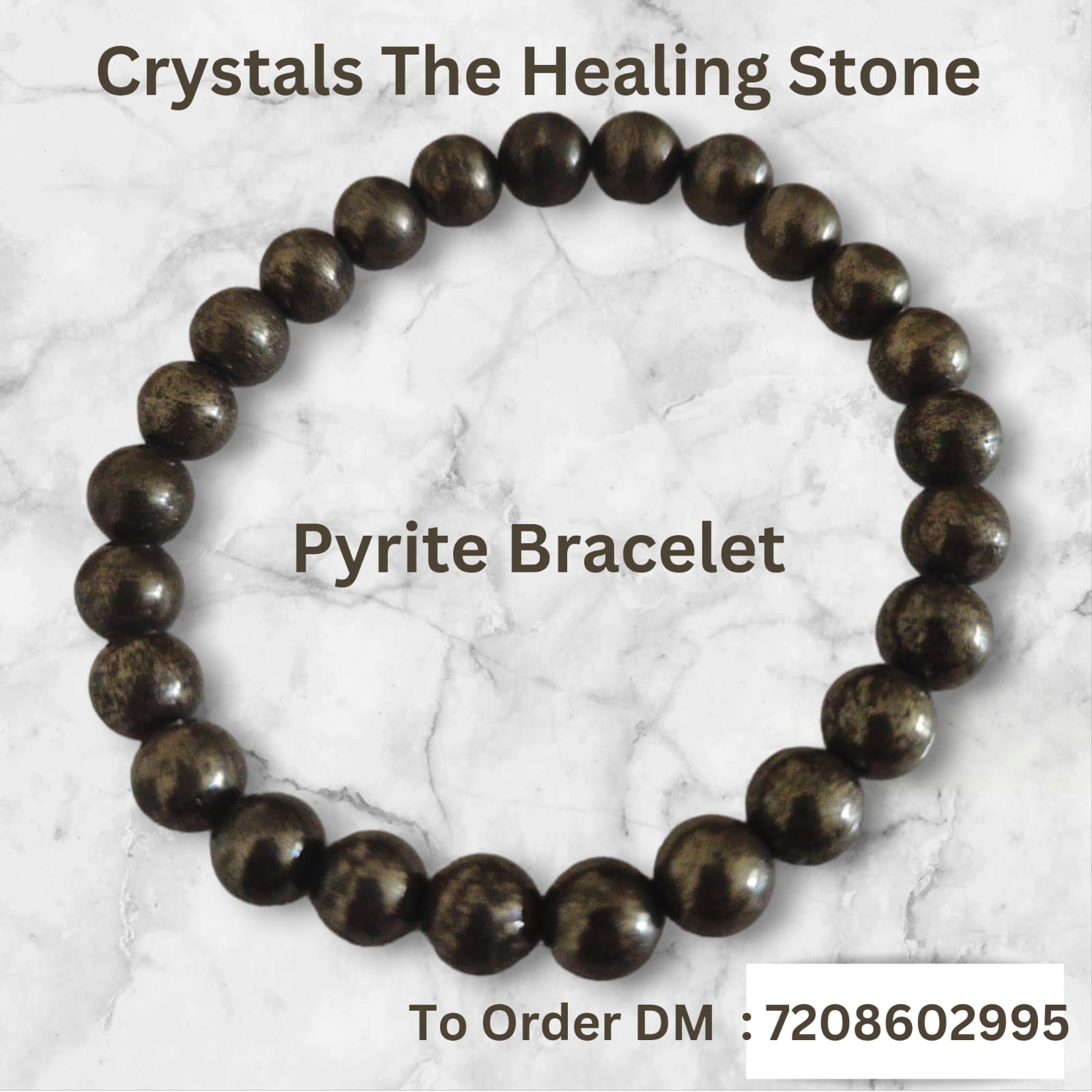 Natural Pyrite Crystal Bracelet – Positivity & Financial Abundance