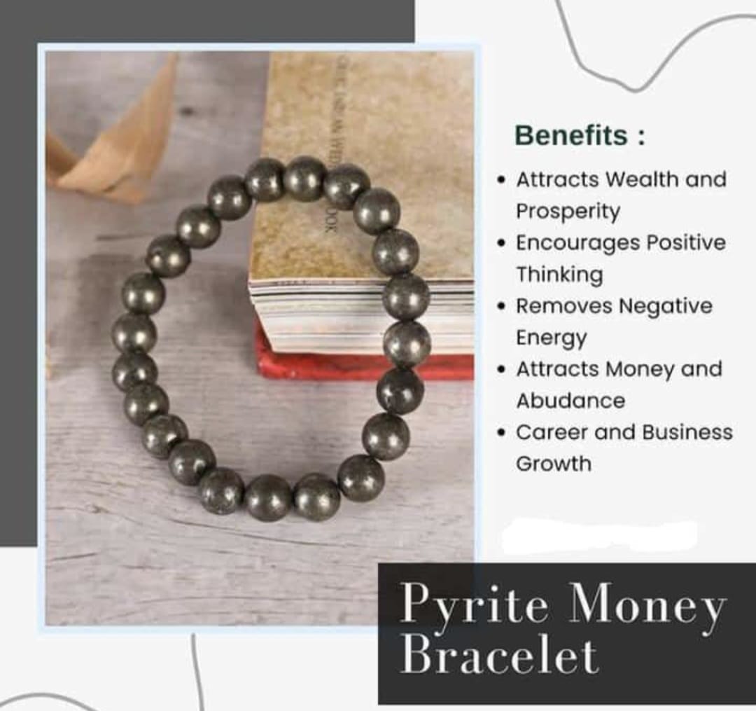 Natural Pyrite Crystal Bracelet – Positivity & Financial Abundance