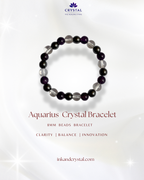 Aquarius Crystal Bracelet – Enhance Wisdom, Clarity & Grounded Energy