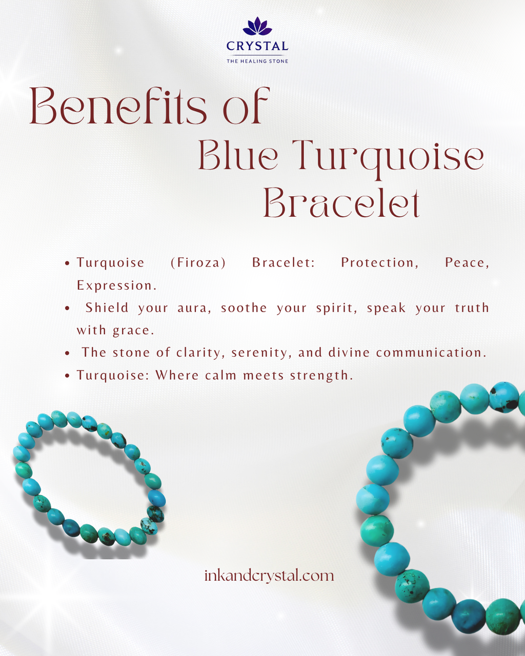 Blue Turquoise (Firoza) Bracelet – Stone of Peace & Protection