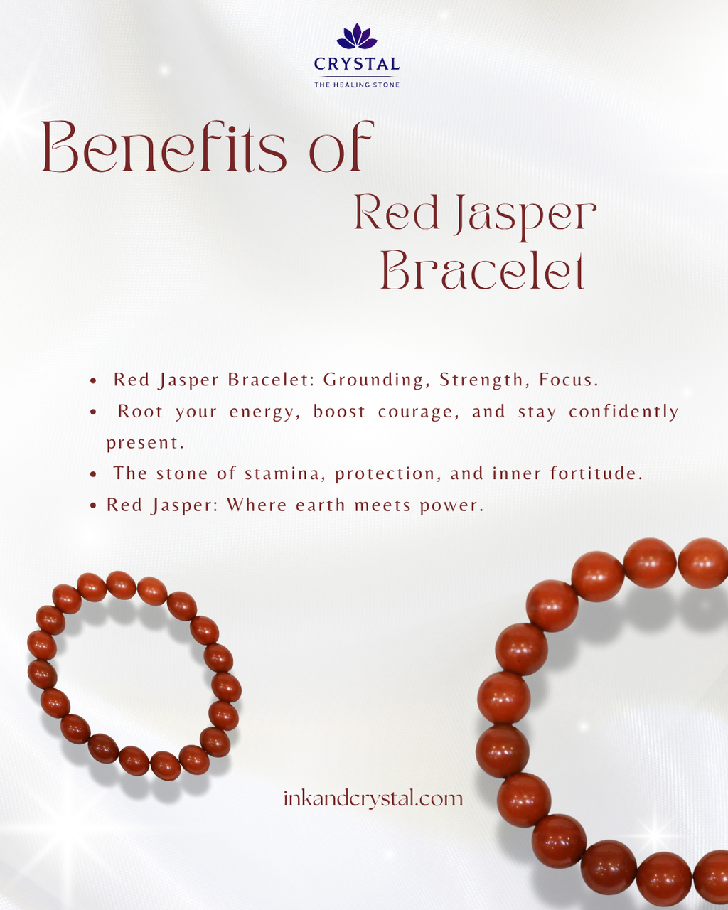 Red Jasper Round Beads Bracelet