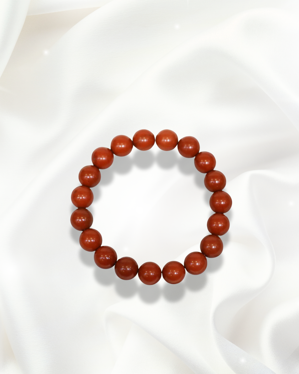 Red Jasper Round Beads Bracelet