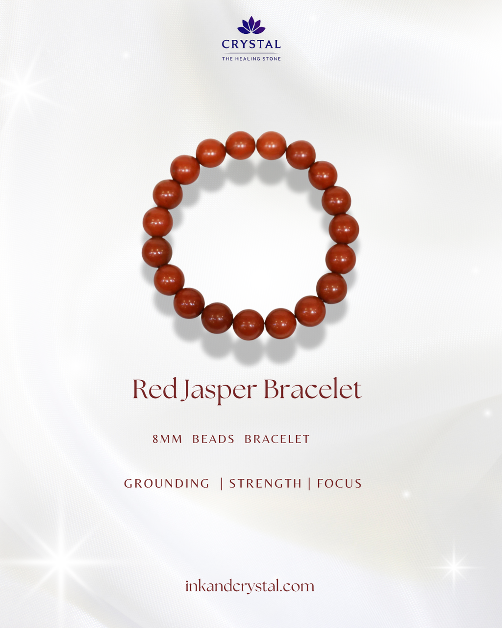 Red Jasper Round Beads Bracelet