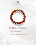 Red Jasper Round Beads Bracelet