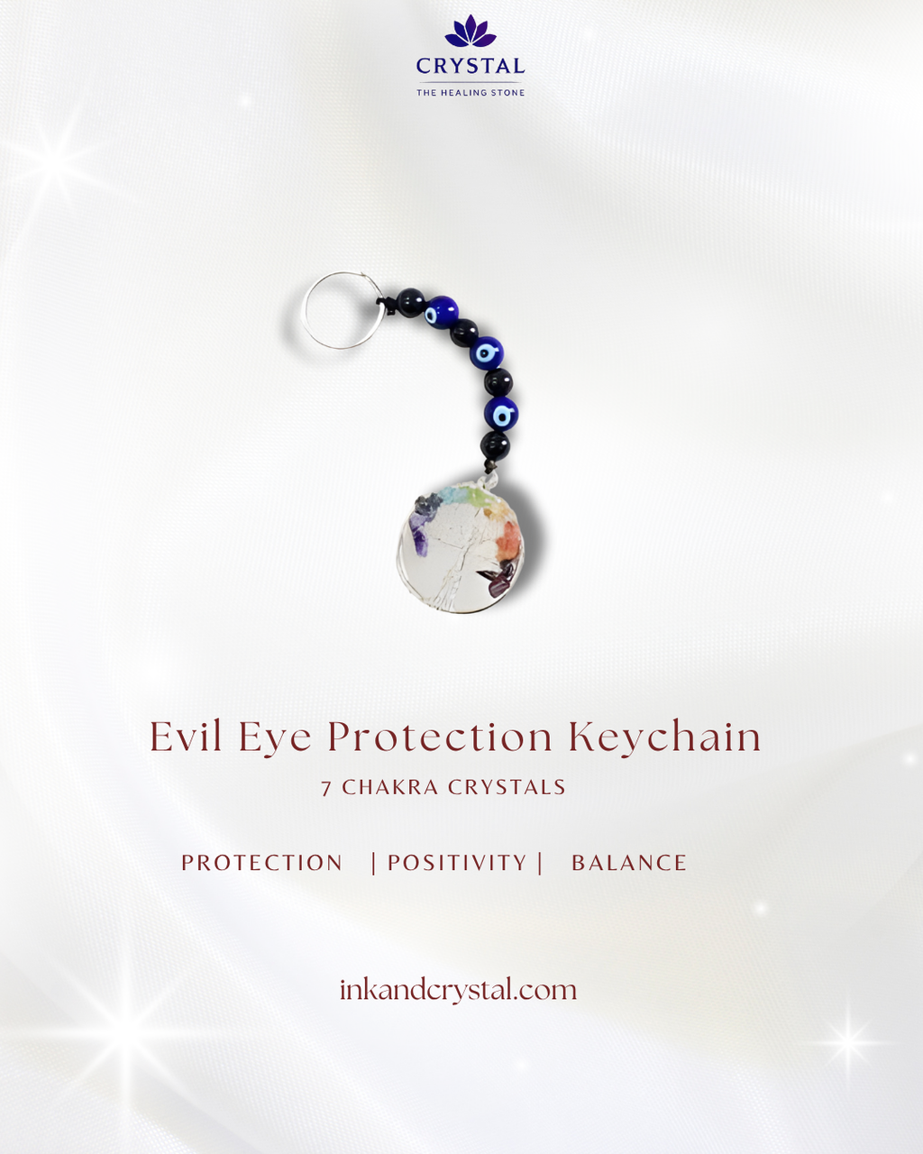Evil Eye Protection and Tree of life keychain