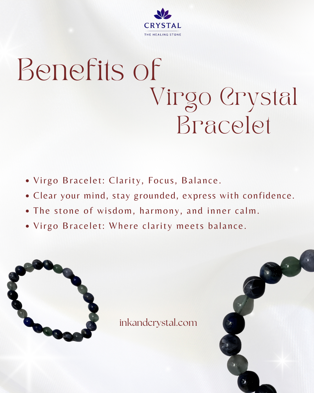 Virgo Crystal Bracelet – Enhance Clarity, Focus & Inner Peace